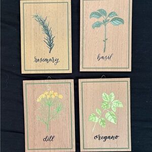 Herb Wall Art Set - Rosemary, Basil, Dill, Oregano